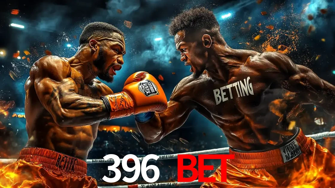 Dois boxeadores em uma luta intensa e explosiva, representando a adrenalina e as oportunidades de apostas em esportes de combate disponíveis na plataforma 396 BET.
