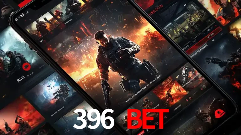 Tela de um celular exibindo uma galeria de jogos de tiro com temática militar, mostrando a variedade de e-sports disponíveis para apostas na plataforma de entretenimento 396 BET.